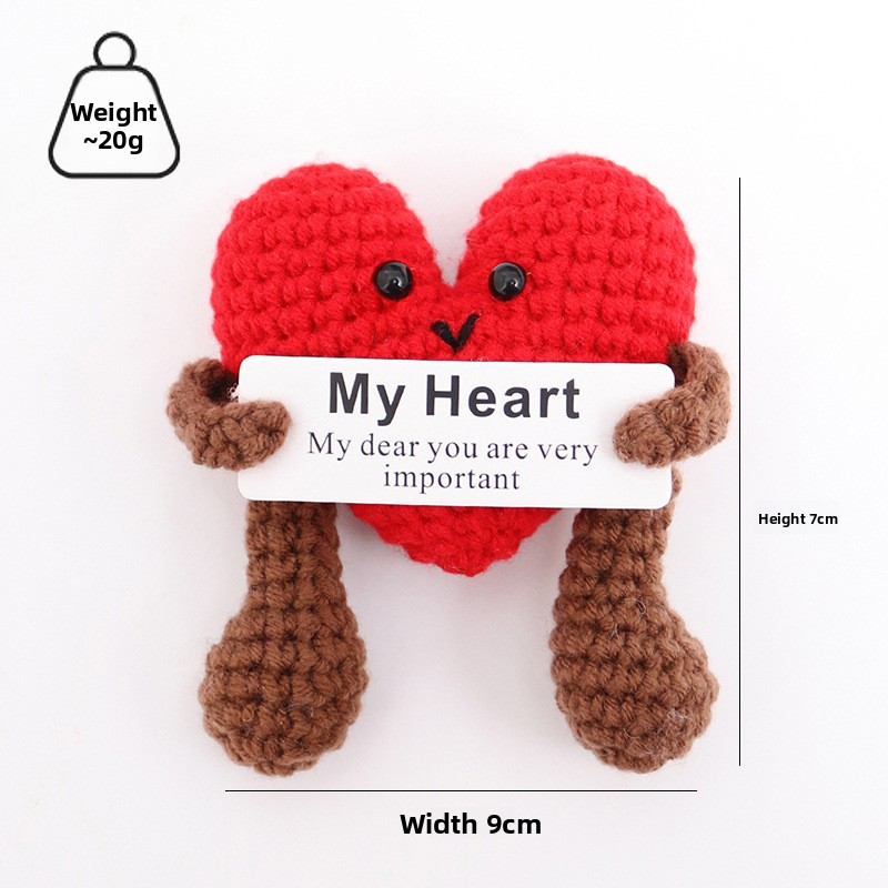 Cute Handwoven Positive Energy Ornaments Handmade Crochet Support Emotional Home Workplace Decor,Best Friend To Your Friend And Lovers