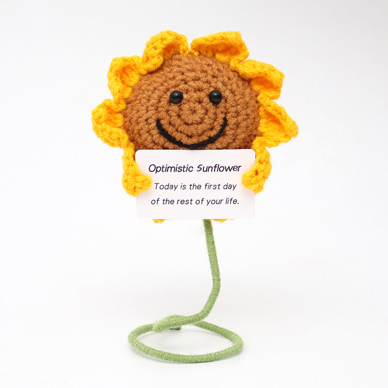 Cute Handwoven Positive Energy Ornaments Handmade Crochet Support Emotional Home Workplace Decor,Best Friend To Your Friend And Lovers