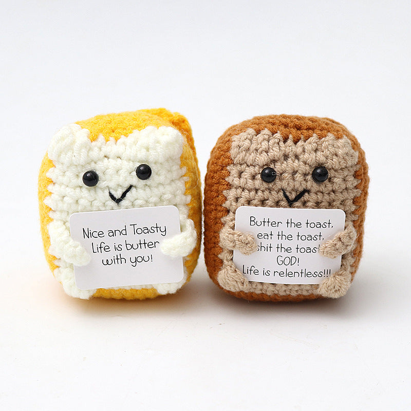 Cute Handwoven Positive Energy Ornaments Handmade Crochet Support Emotional Home Workplace Decor,Best Friend To Your Friend And Lovers