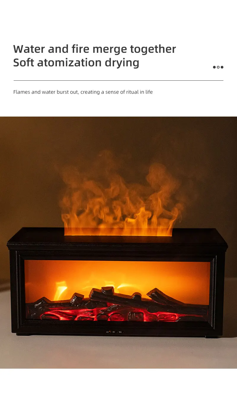 Oil fireplace diffuser mini flame aromatherapy fireplace humidifier aromatherapy oil diffuser