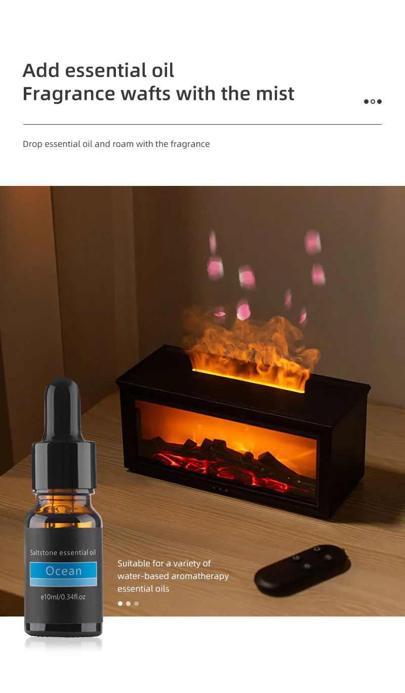 Oil fireplace diffuser mini flame aromatherapy fireplace humidifier aromatherapy oil diffuser