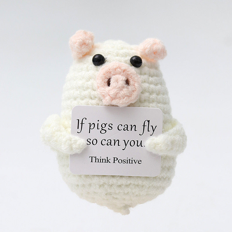 Cute Handwoven Positive Energy Ornaments Handmade Crochet Support Emotional Home Workplace Decor,Best Friend To Your Friend And Lovers