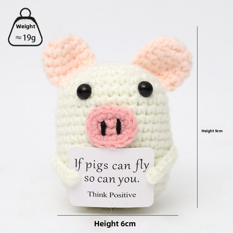 Cute Handwoven Positive Energy Ornaments Handmade Crochet Support Emotional Home Workplace Decor,Best Friend To Your Friend And Lovers