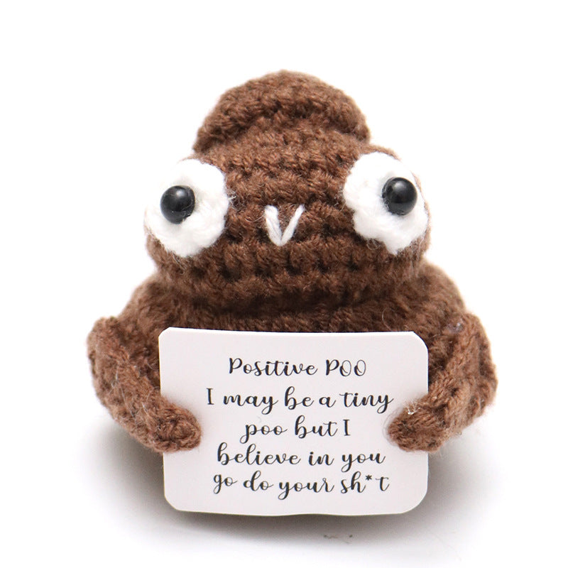 Cute Handwoven Positive Energy Ornaments Handmade Crochet Support Emotional Home Workplace Decor,Best Friend To Your Friend And Lovers