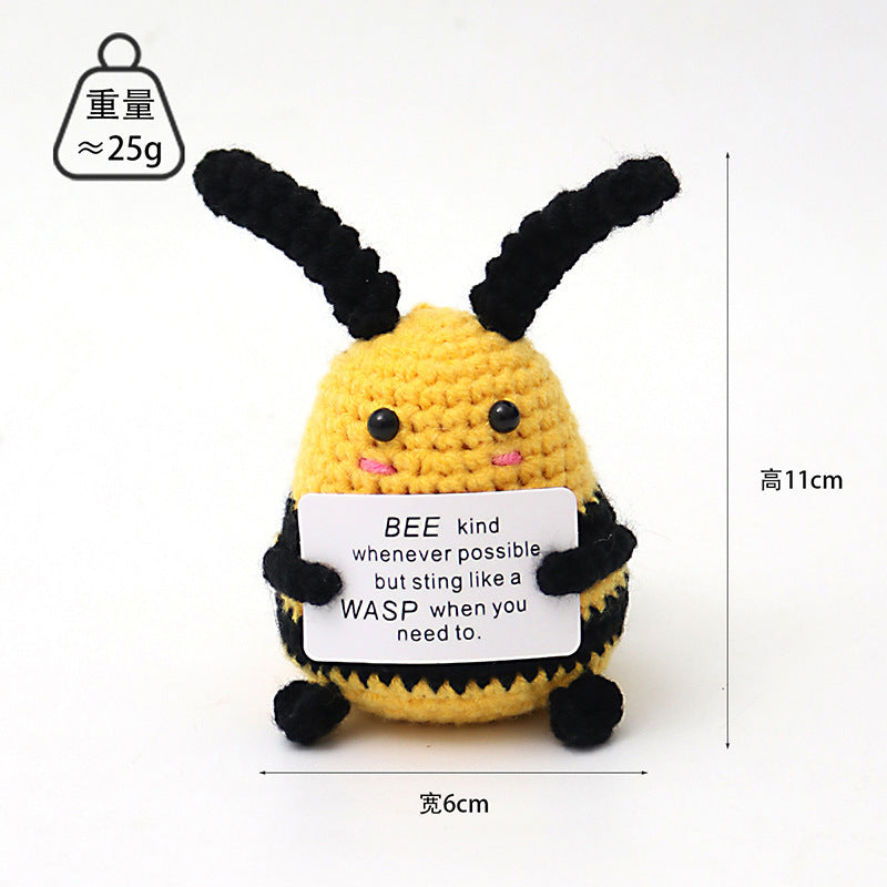 Cute Handwoven Positive Energy Ornaments Handmade Crochet Support Emotional Home Workplace Decor,Best Friend To Your Friend And Lovers