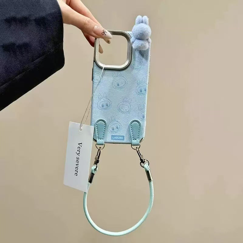 2025 Limited New Labubu 3D Pop Figure with Wrist Strap Phone Case For iPhone 16 Promax 15 14 Plus 13 12 11 Pro Max Soft TPU Phone Case