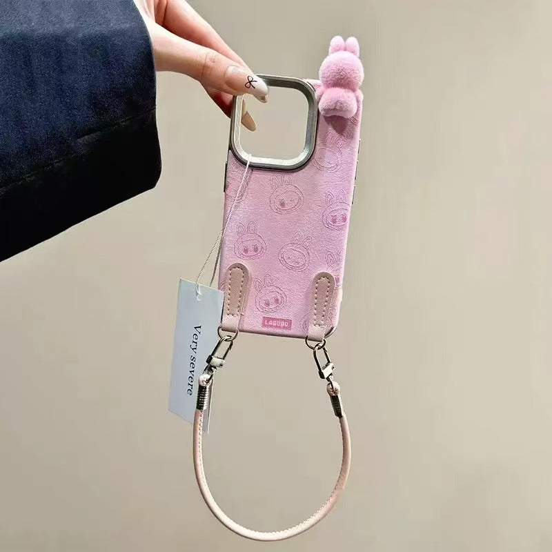 2025 Limited New Labubu 3D Pop Figure with Wrist Strap Phone Case For iPhone 16 Promax 15 14 Plus 13 12 11 Pro Max Soft TPU Phone Case