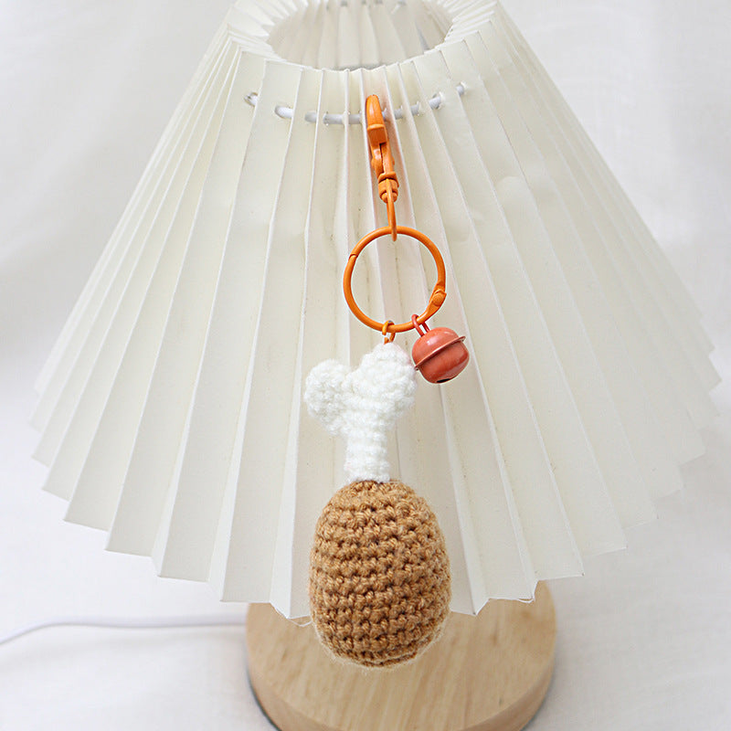 ( Key Chain ) Simulation Food Key Chain Ring Woven Fries Burger Pendant Backpack Accessories