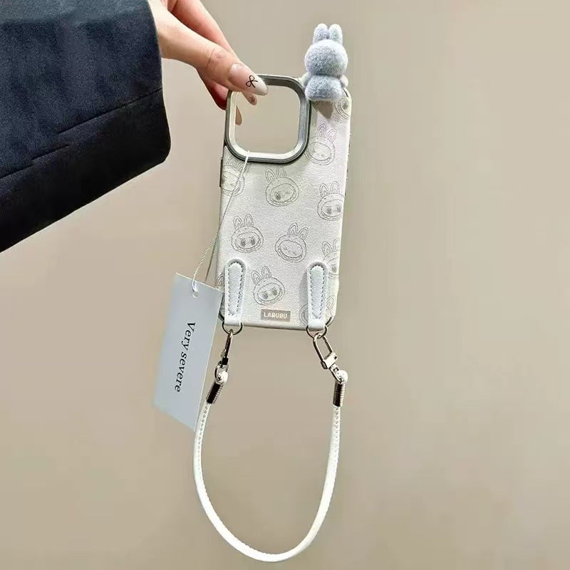 2025 Limited New Labubu 3D Pop Figure with Wrist Strap Phone Case For iPhone 16 Promax 15 14 Plus 13 12 11 Pro Max Soft TPU Phone Case
