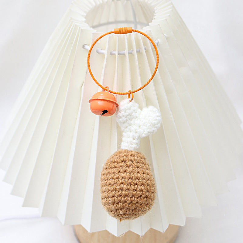 ( Key Chain ) Simulation Food Key Chain Ring Woven Fries Burger Pendant Backpack Accessories