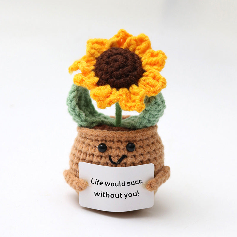 Cute Handwoven Positive Energy Ornaments Handmade Crochet Support Emotional Home Workplace Decor,Best Friend To Your Friend And Lovers