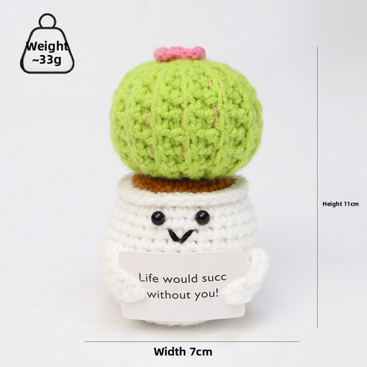 Cute Handwoven Positive Energy Ornaments Handmade Crochet Support Emotional Home Workplace Decor,Best Friend To Your Friend And Lovers