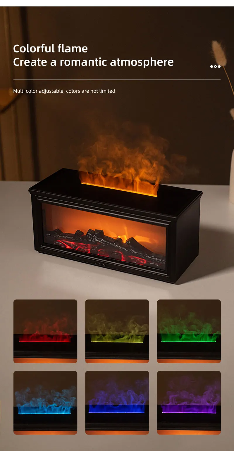 Oil fireplace diffuser mini flame aromatherapy fireplace humidifier aromatherapy oil diffuser